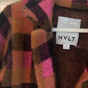 NVLT Vibrant Pink and Brown Checkered Jacket